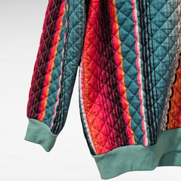 Crazy Train Quilted Multicolor Pullover Size Small - Picture 9 of 11